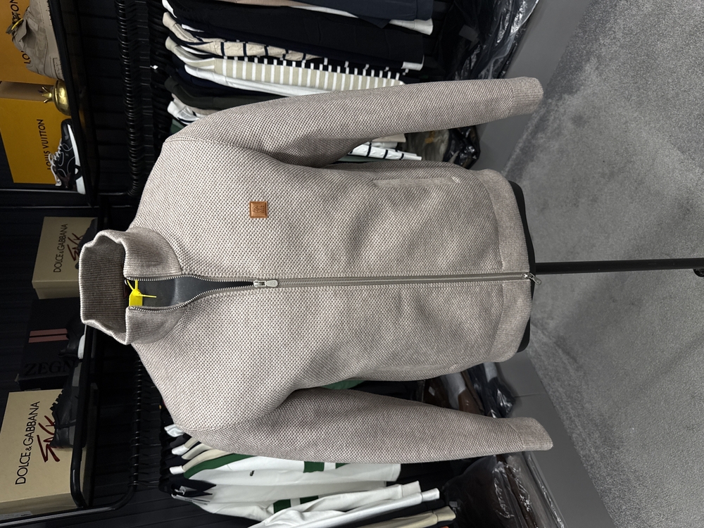 OUTLET ÜRÜNÜ İthal Brunello Cucınellı Çelik Örme Triko Ceket (Vizon)