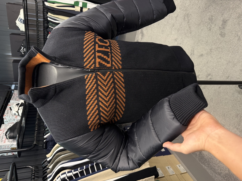 Outlet ürünü İthal Zegna Mevsimlik Şişme Mont (1056-Siyah-Yazı Kiremit)