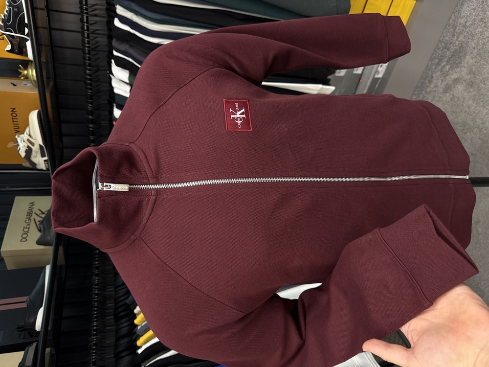 OUTLET ÜRÜNÜ Calvin Klein Uzun Fermuarlı Sweat (2509-Bordo)