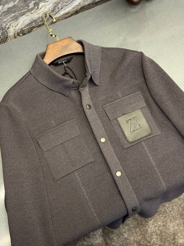 İthal Zegna Çelik Örme Triko Ceket (Koyu Gri)