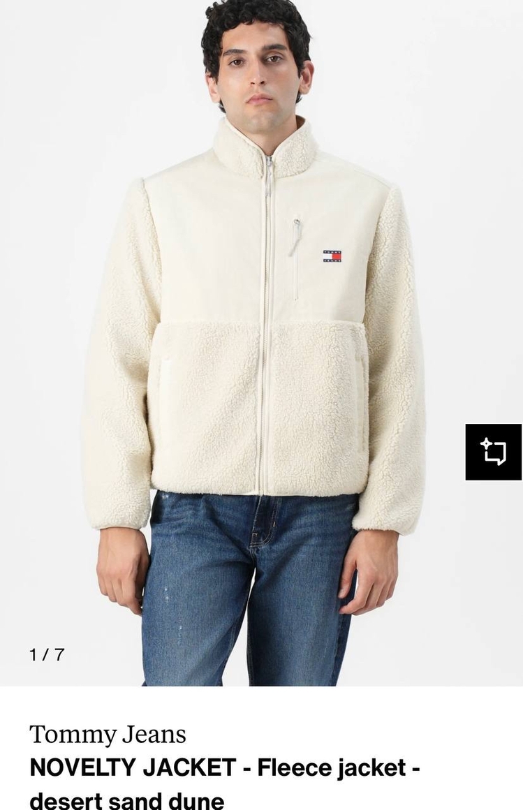 Tommy Jeans Uzun Fermuarlı Polar-(Peluş) (25328-Beyaz)