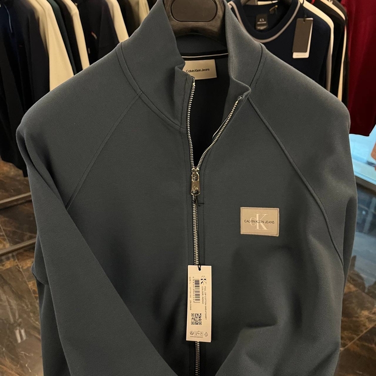 OUTLET ÜRÜNÜ Calvin Klein Uzun Fermuarlı Sweat (2509-İndigo)