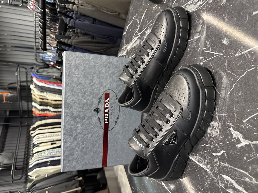 Prada Deri Yüksek Taban Sneakers (İTHAL ÜRÜN)