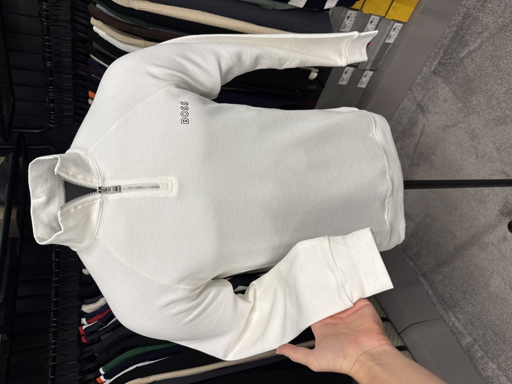 OUTLET ÜRÜNÜ Boss Yarım Fermuarlı Sweat (2502-Beyaz)