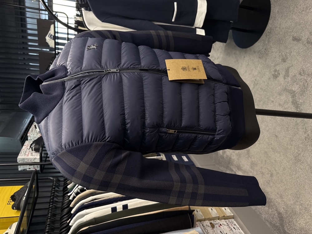 İthal Burberry Ekose Mont 4445 (Lacivert)