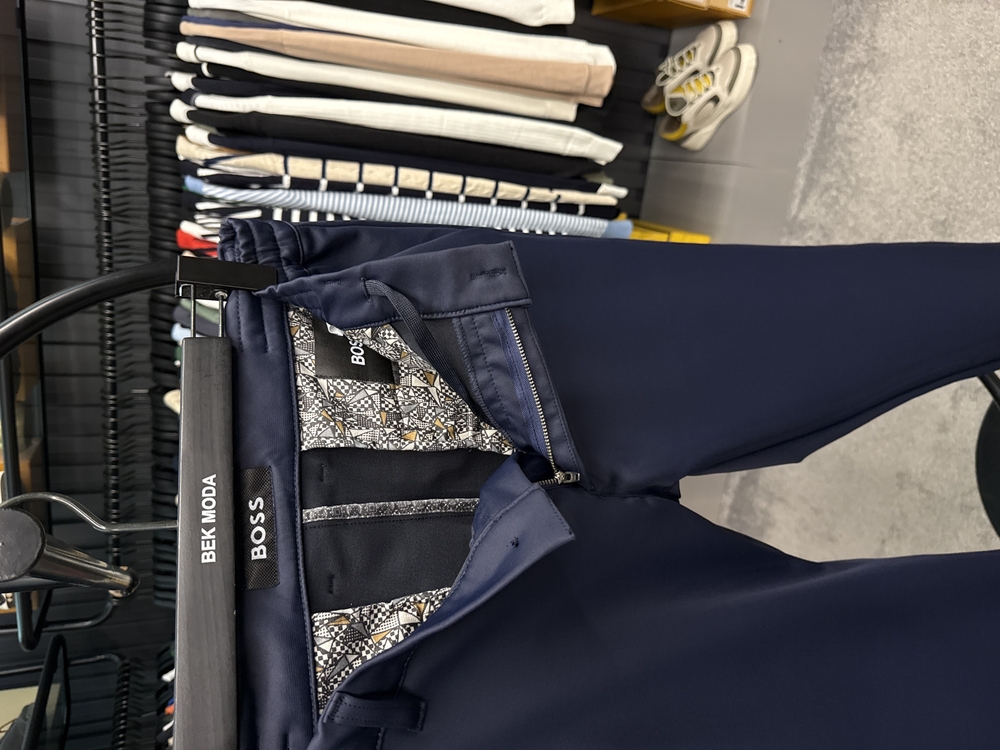 Boss Kışlık Kırışmayan Kumaş Jogger Pantolon (1286-Lacivert)