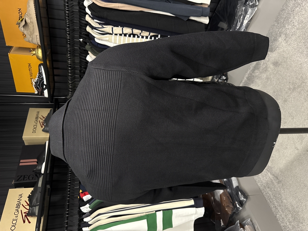 Outlet ürünü İthal Dior Deri Detaylı Çelik Örme Çeket (Siyah-6060)