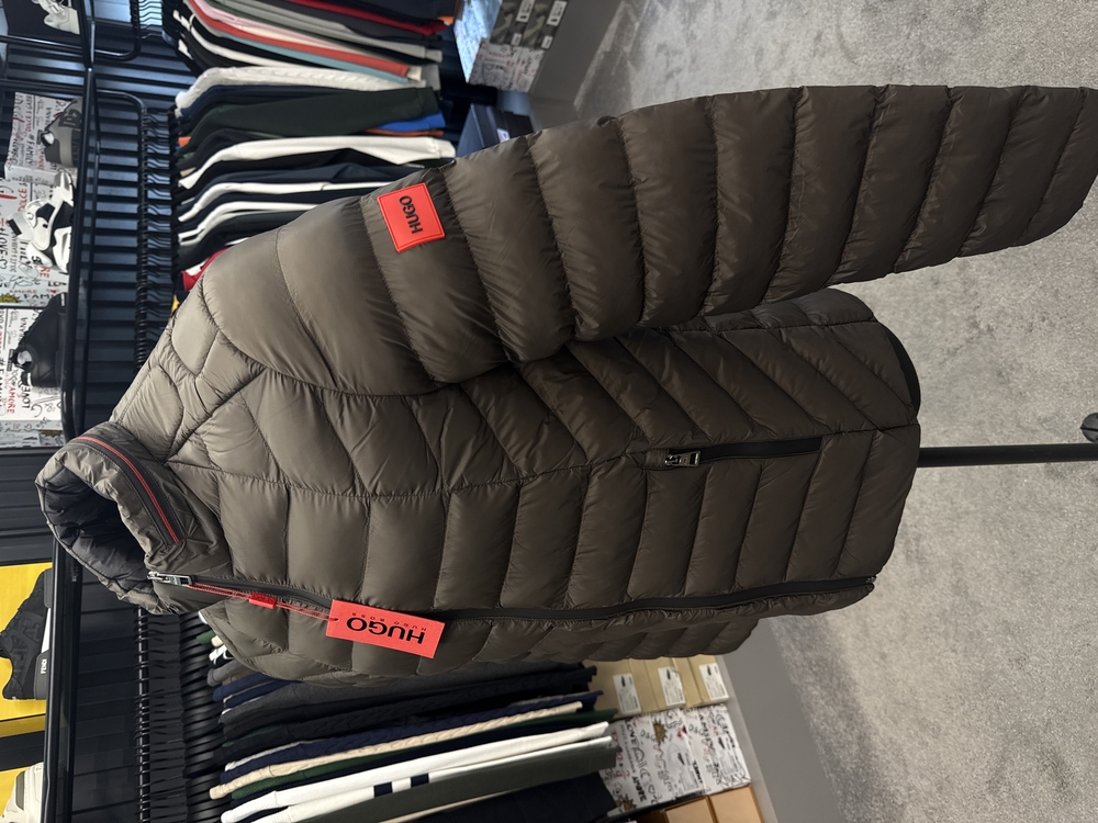 OUTLET ÜRÜNÜ Hugo Kaz Tüylü Şişme Mont (4555-petrol yeşili)