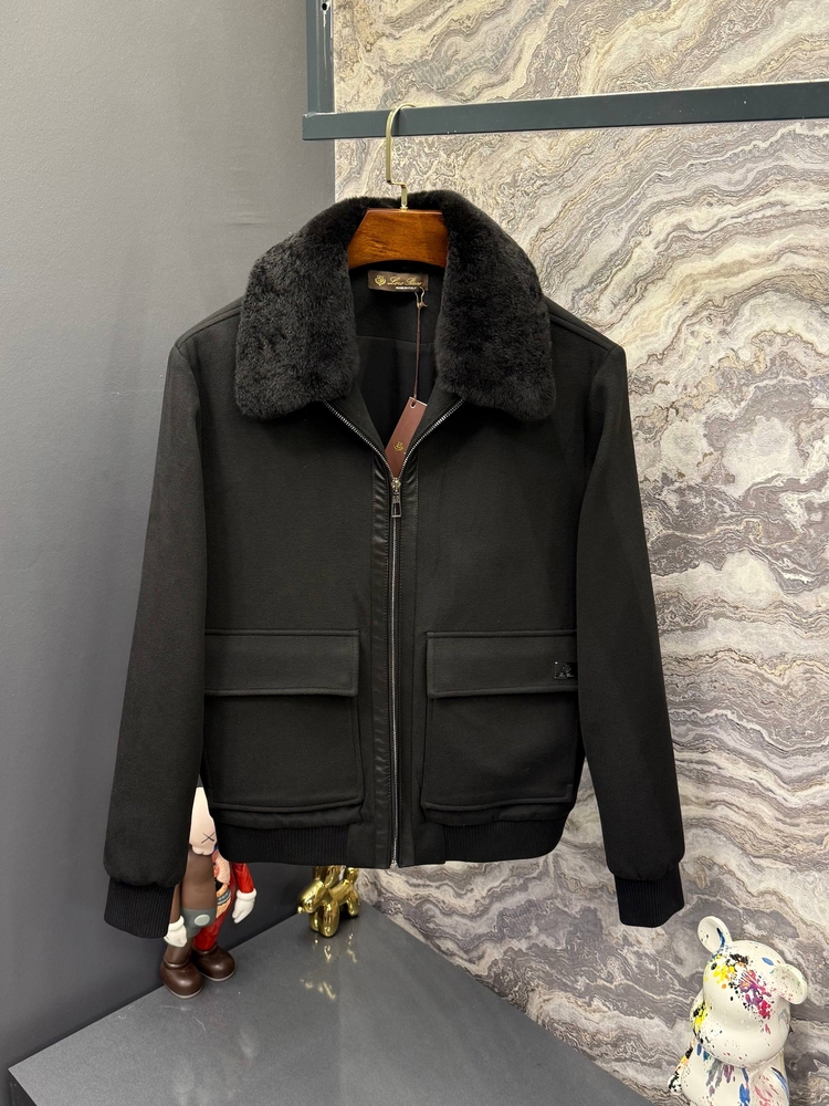 Outlet ürünü İthal Lora Piana Kaşe Mont (6060-Siyah)