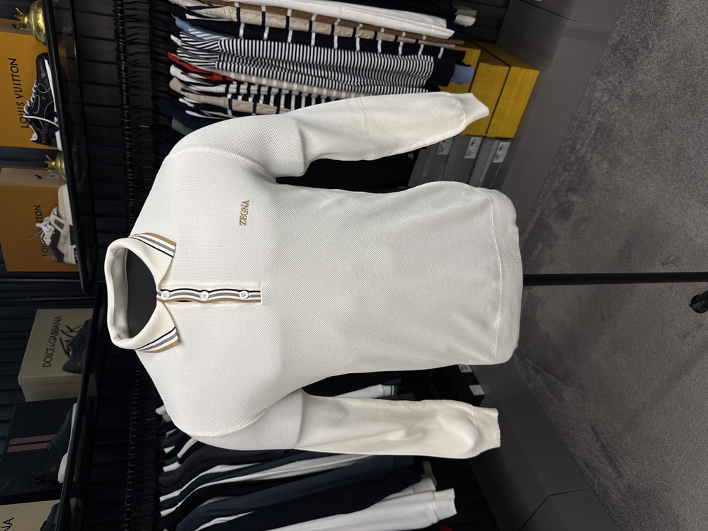 Outlet ürünü İthal Zegna Triko Polo Yaka (5012-Beyaz)