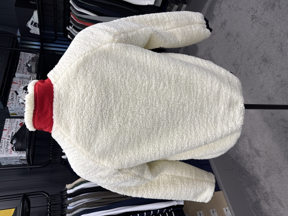 OUTLET ÜRÜNÜ Tommy Jeans Uzun Fermuarlı Polar Mont (Ekru)