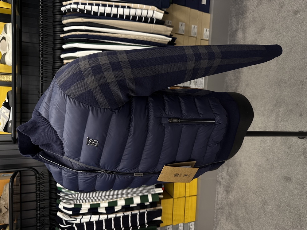 İthal Burberry Ekose Mont 4445 (Lacivert)