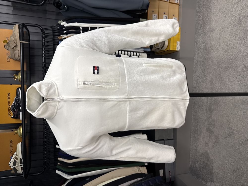Tommy Jeans Uzun Fermuarlı Polar-(Peluş) (25328-Beyaz)