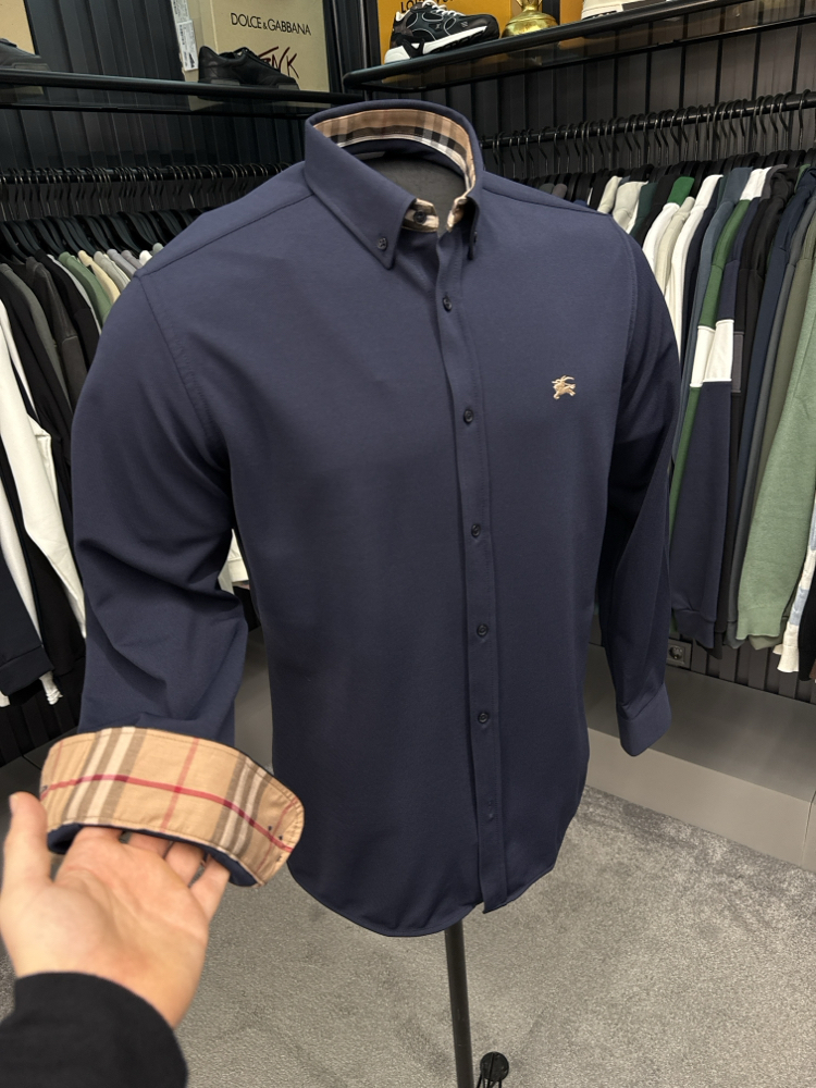 OUTLET ÜRÜNÜ Burberry Kırışmayan Gömlek (3094-Lacivert)