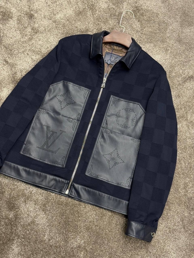 OUTLET ÜRÜNÜ İthal Louis Vuitton Çelik Örme Ceket (4781-Lacivert)