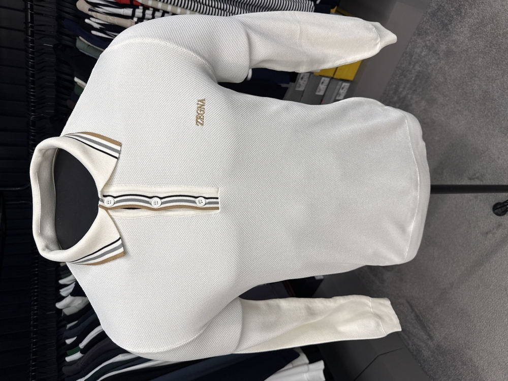 Outlet ürünü İthal Zegna Triko Polo Yaka (5012-Beyaz)