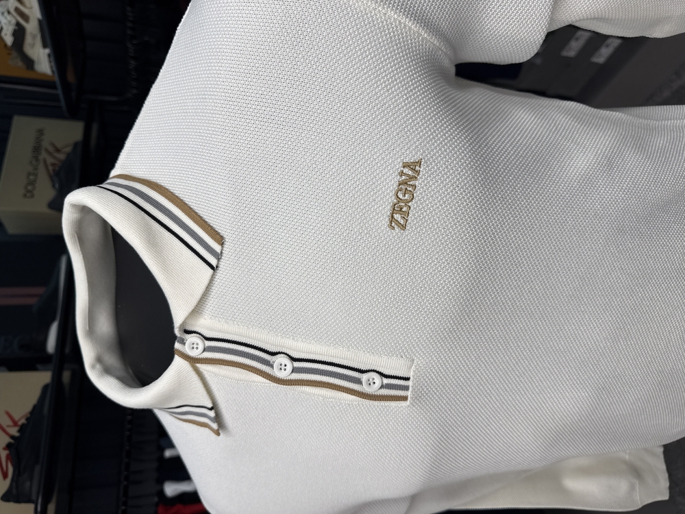 Outlet ürünü İthal Zegna Triko Polo Yaka (5012-Beyaz)