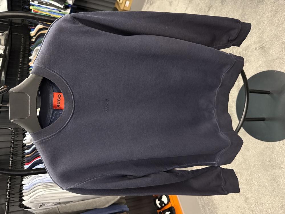 OUTLET ÜRÜNÜ Hugo Yıkamlı Kumaş SWEATSHİRT (8030-Lacivert)
