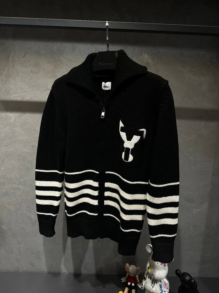 Burberry Uzun Fermuarlı Yün Ceket