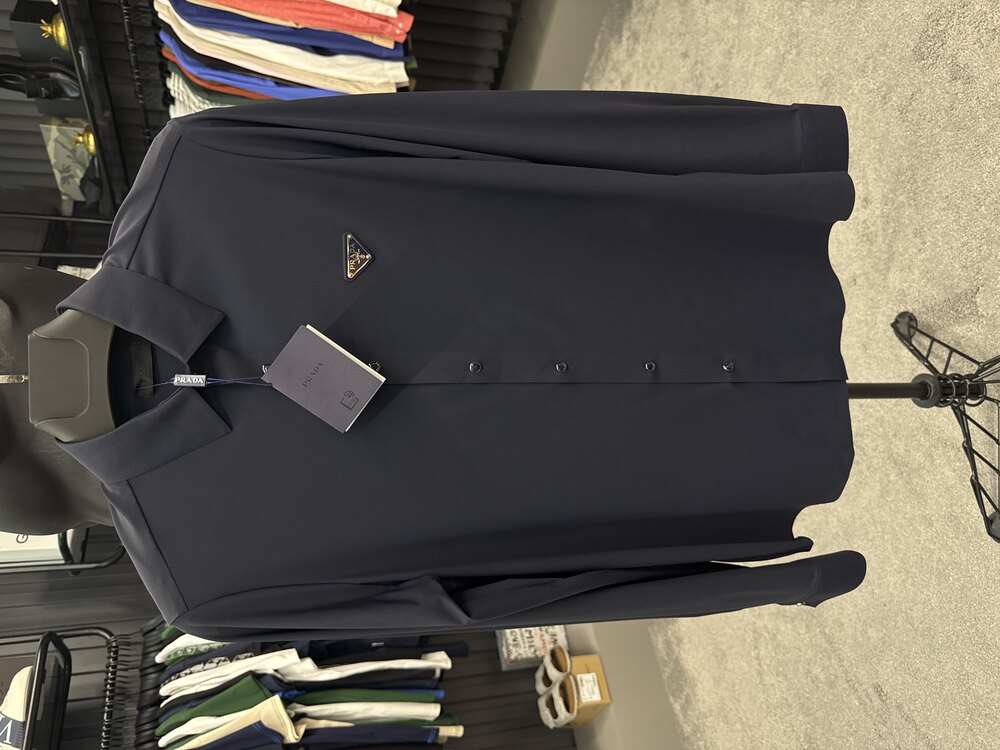 Outlet ürünü İthal Prada Kırışmayan Kumaş Gömlek (9511-Koyu Lacivert)
