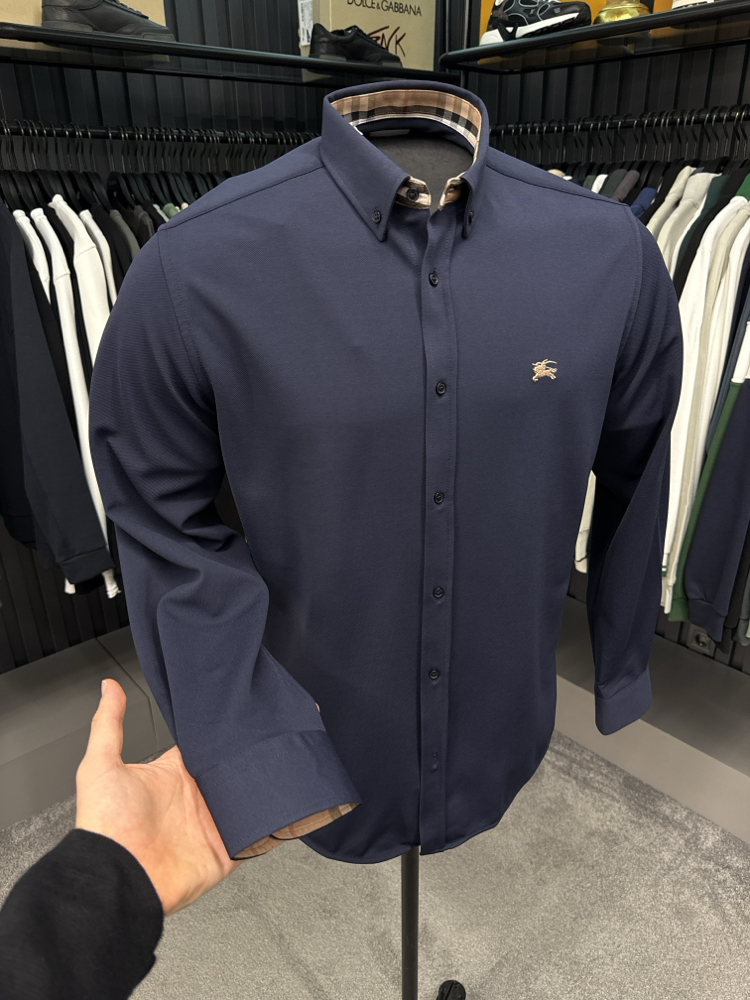 OUTLET ÜRÜNÜ Burberry Kırışmayan Gömlek (3094-Lacivert)