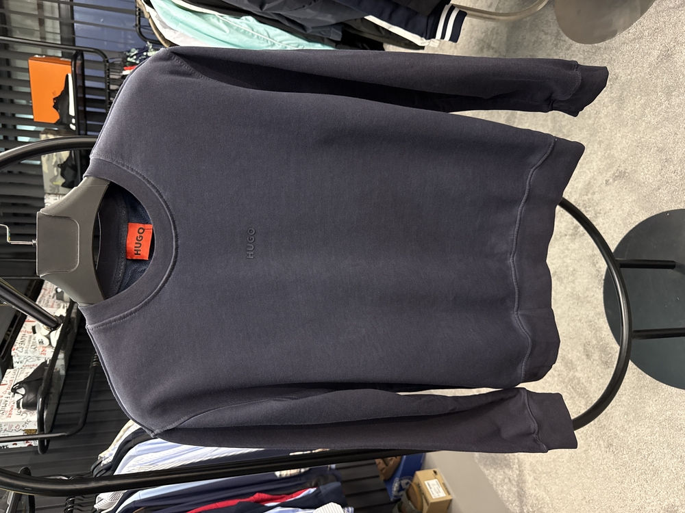 OUTLET ÜRÜNÜ Hugo Yıkamlı Kumaş SWEATSHİRT (8030-Lacivert)