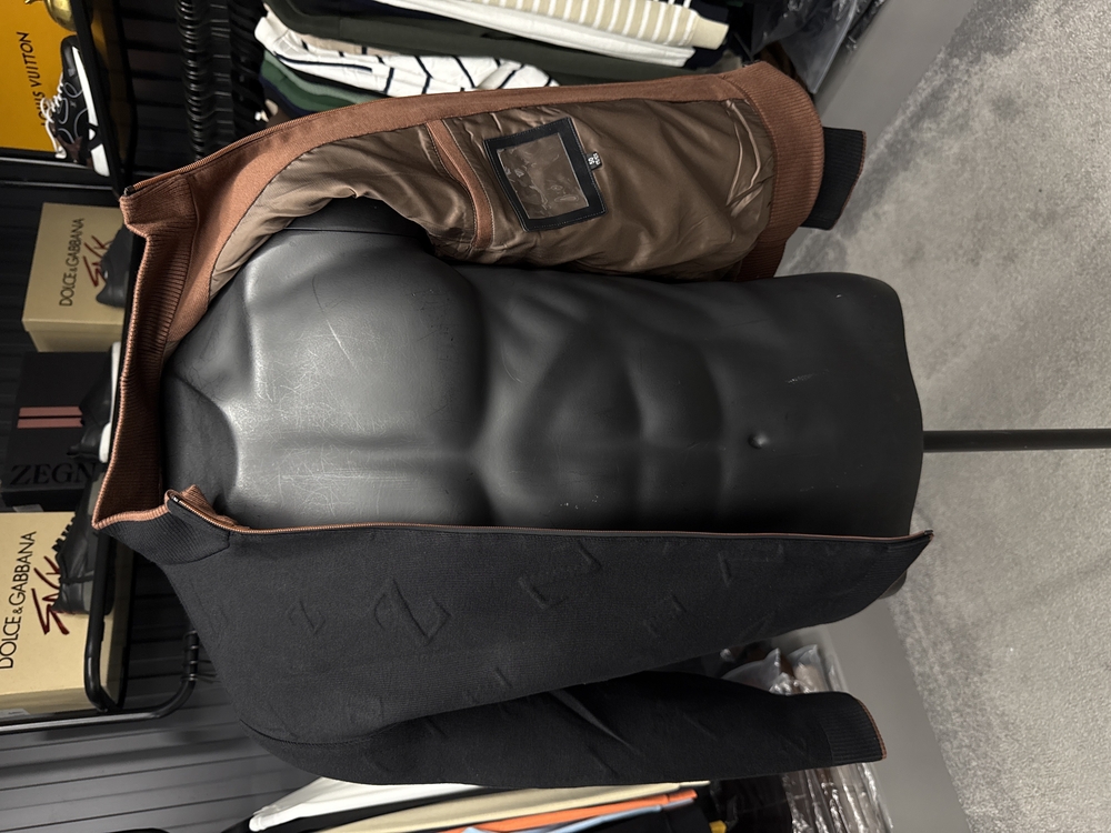 Outlet ürünü İthal Zegna Kabartma Desenli Triko Ceket Mont (3434-Siyah)