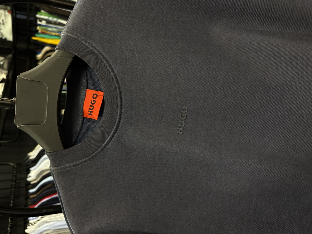 OUTLET ÜRÜNÜ Hugo Yıkamlı Kumaş SWEATSHİRT (8030-Lacivert)