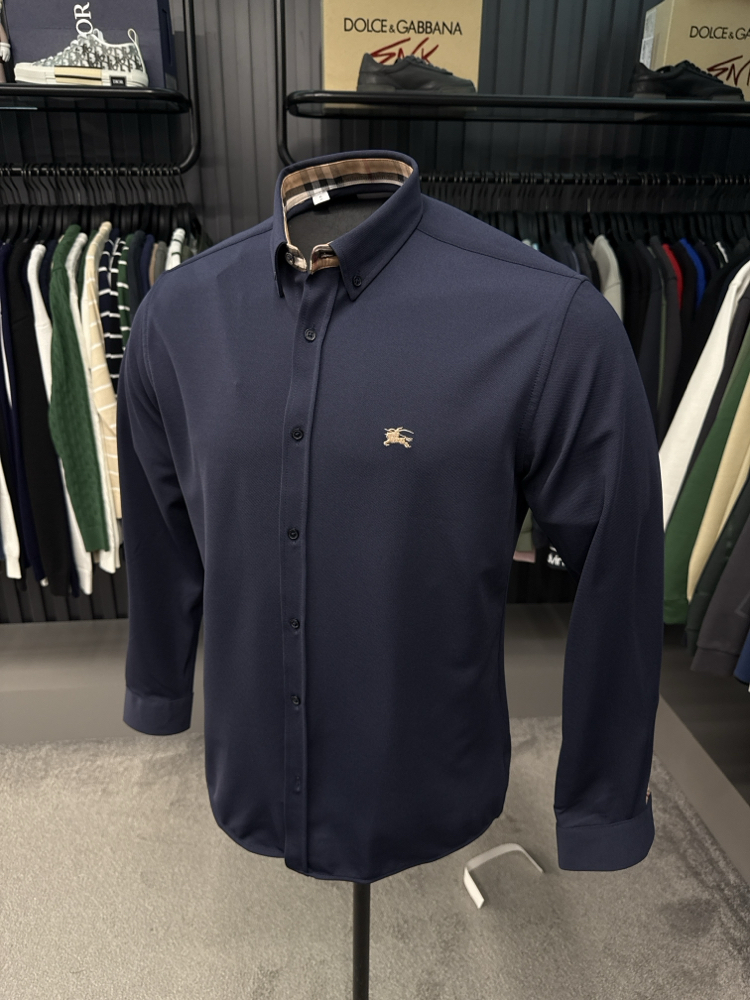 OUTLET ÜRÜNÜ Burberry Kırışmayan Gömlek (3094-Lacivert)