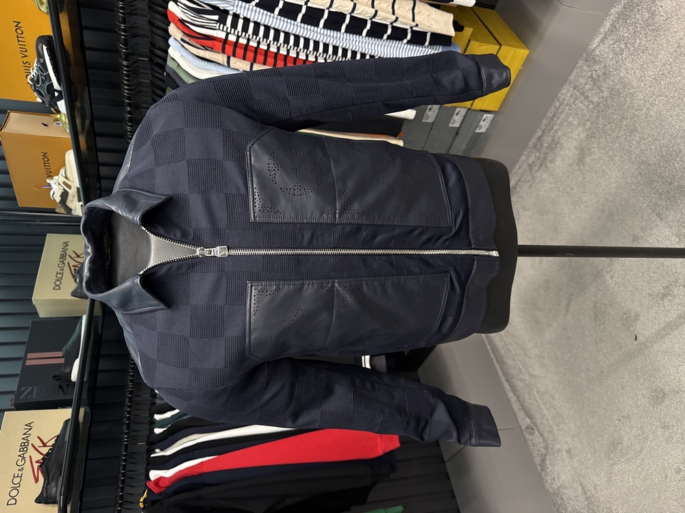 OUTLET ÜRÜNÜ İthal Louis Vuitton Çelik Örme Ceket (4781-Lacivert)