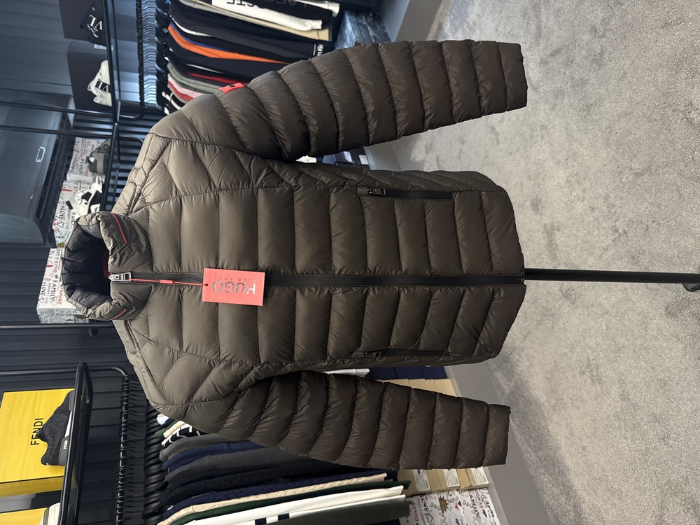 OUTLET ÜRÜNÜ Hugo Kaz Tüylü Şişme Mont (4555-petrol yeşili)