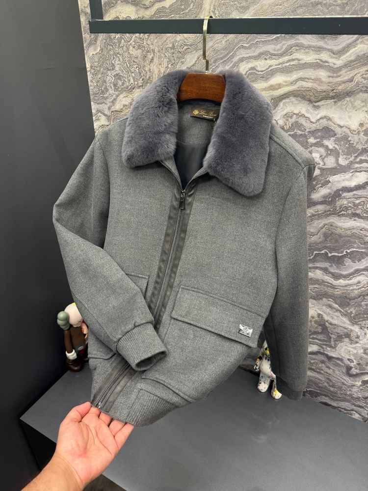 Outlet ürünü İthal Lora Piana Kaşe Mont (6060-Gri)