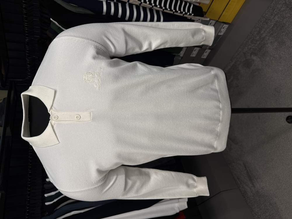 Outlet ürünü İthal Lora Pıana Triko Polo Yaka (M-1-Beyaz)