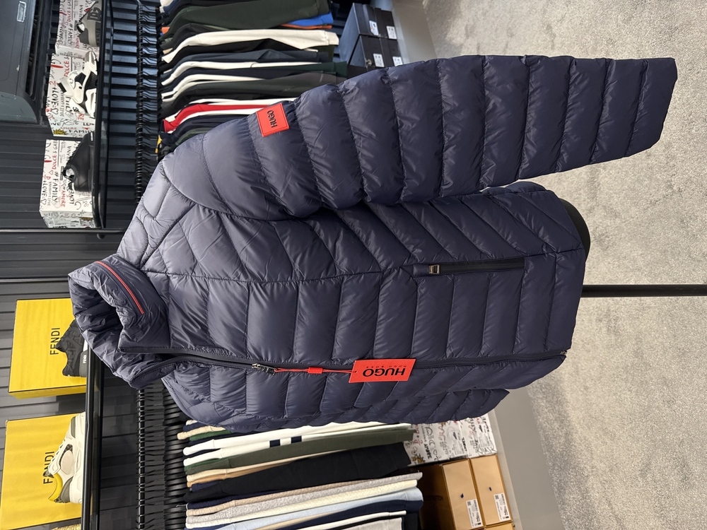 OUTLET ÜRÜNÜ Hugo Kaz Tüylü Şişme Mont (4555-Lacivert)