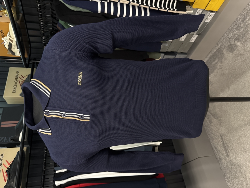 Outlet ürünü İthal Zegna Triko Polo Yaka (5012-Lacivert)