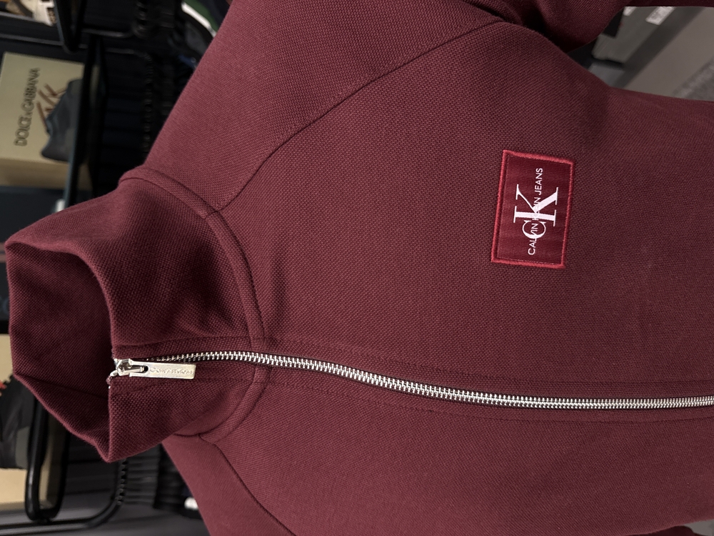 OUTLET ÜRÜNÜ Calvin Klein Uzun Fermuarlı Sweat (2509-Bordo)