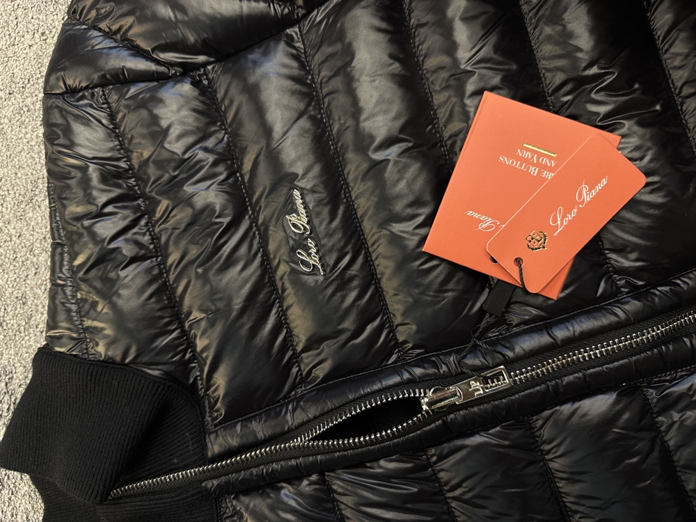 Outlet ürünü İthal Loro Piana  Kaz Tüyü Çift Taraflı Mont (4735-Siyah)