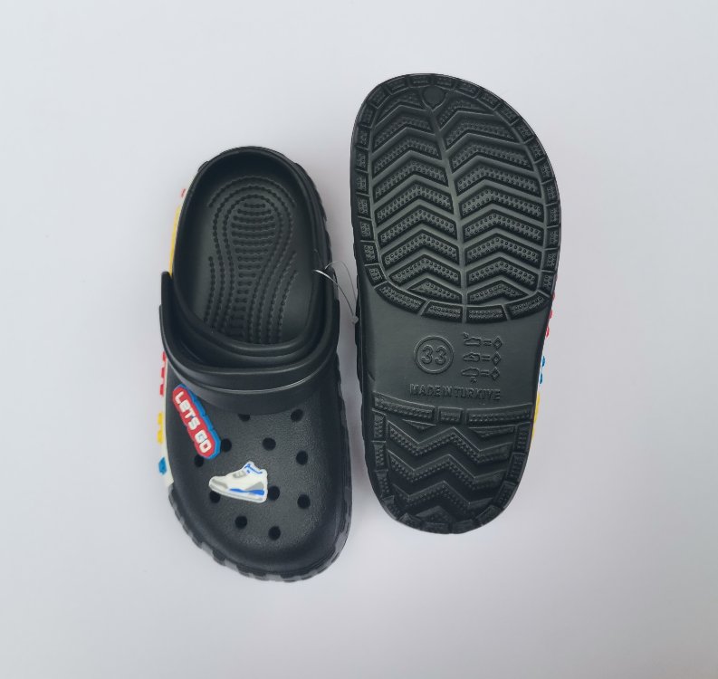 Siyah Çocuk Sandalet Terlik 