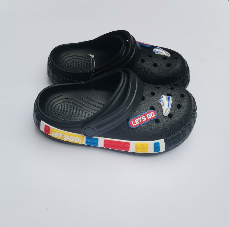 Siyah Çocuk Sandalet Terlik 