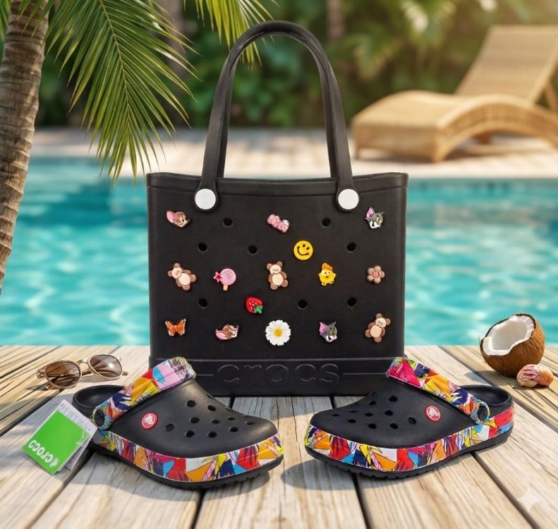 Crocs Terlik ve Çanta Seti