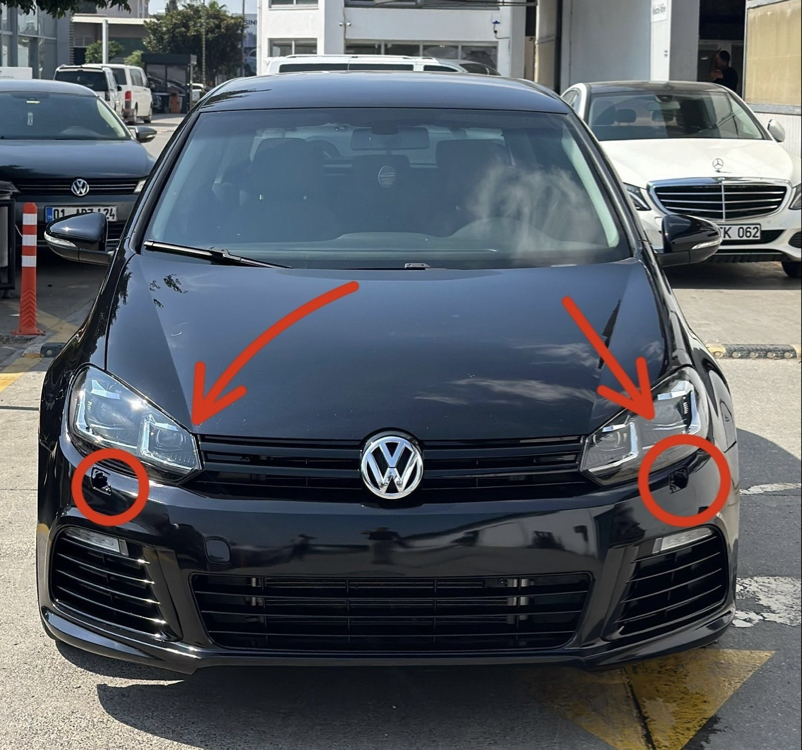 Golf 6 R tampon far yıkama kapağı SOL 5K0955109