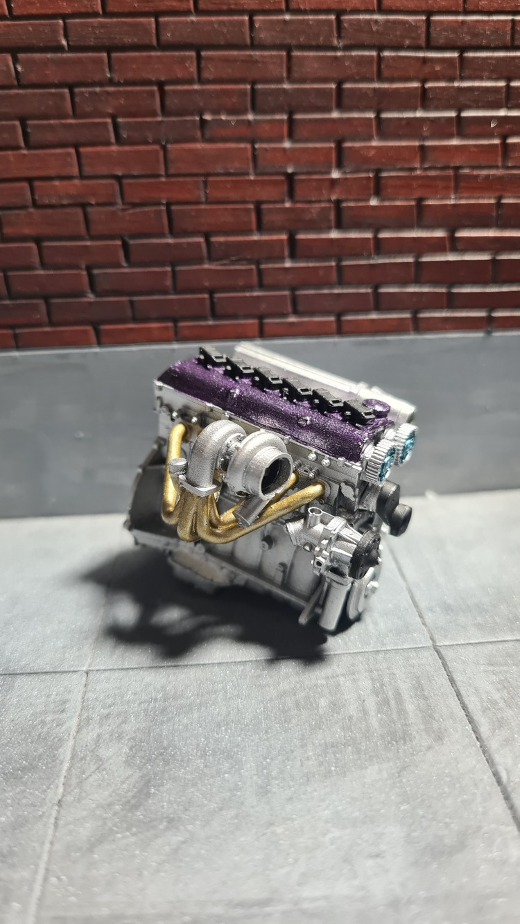 1/18 2JZ GTE Motor 7139 Koyu Orkide (Simli Mor)