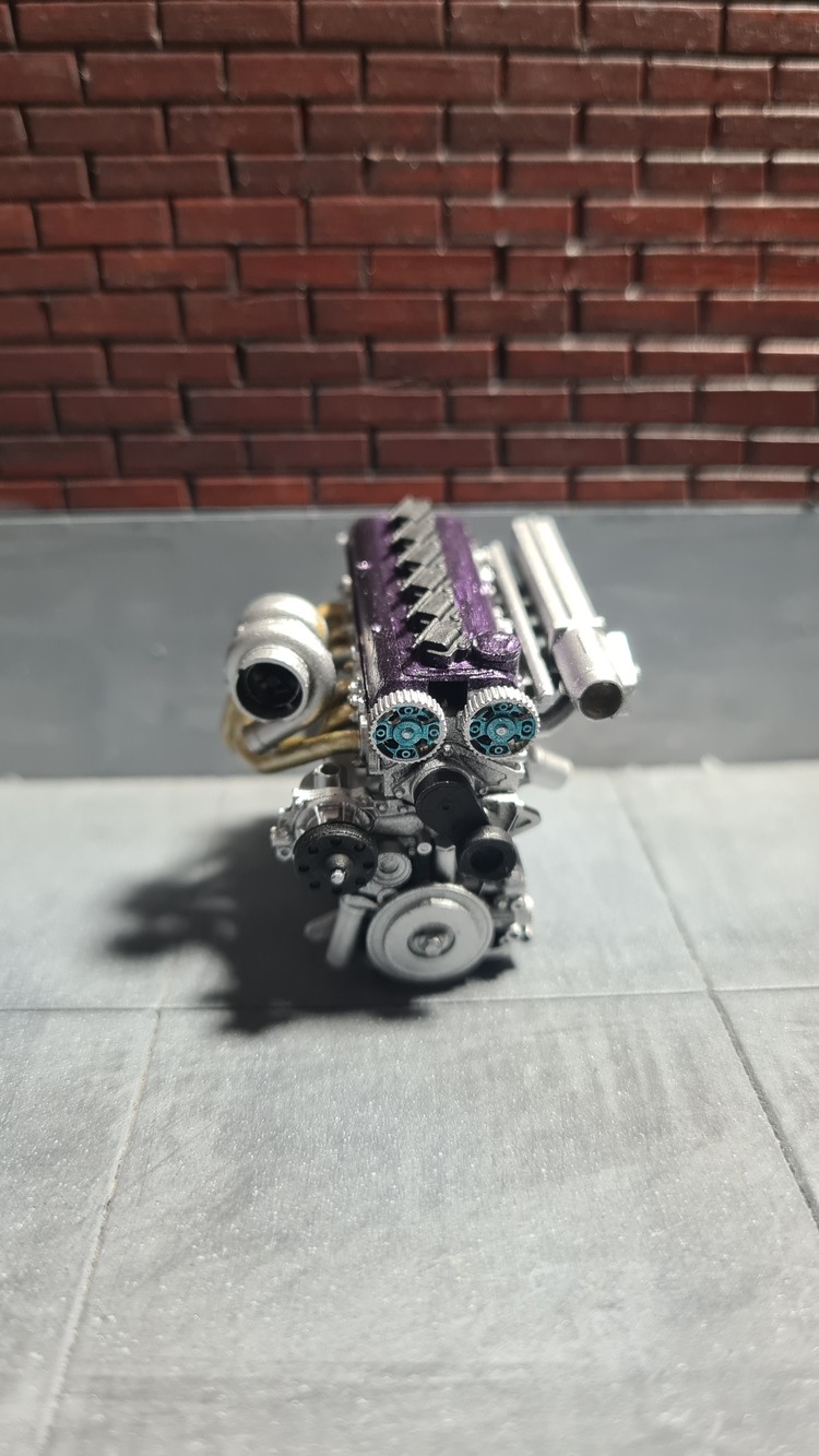 1/18 2JZ GTE Motor 7139 Koyu Orkide (Simli Mor)
