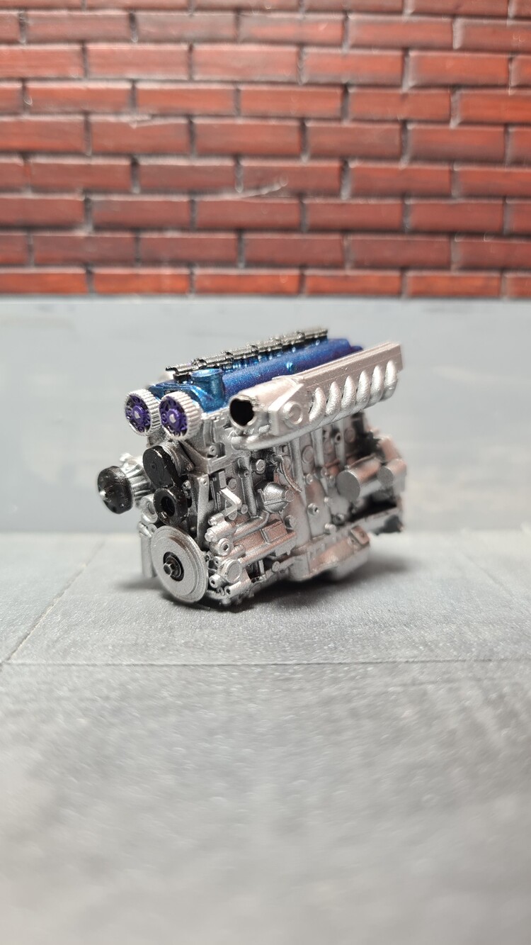 1/24 2JZ GTE Motor X-13 Metallic Blue