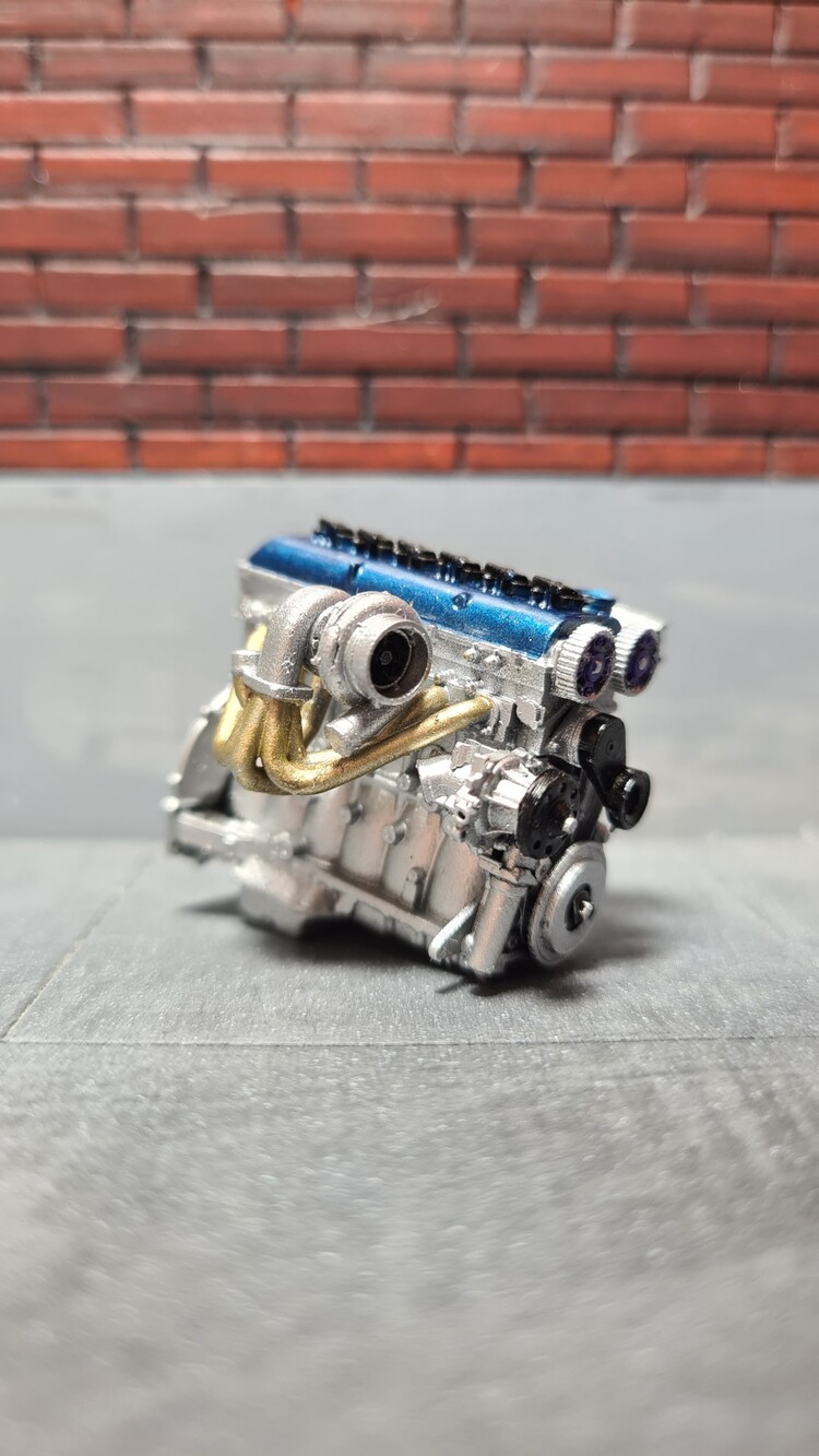 1/24 2JZ GTE Motor X-13 Metallic Blue