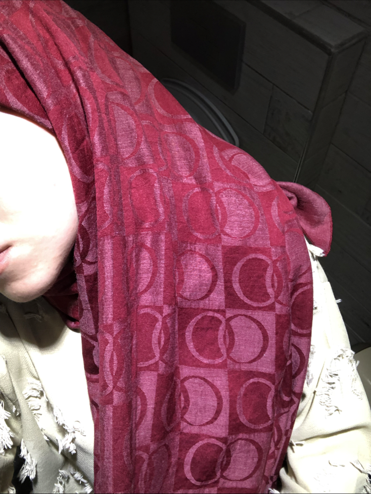 HALKA DESEN BORDO ŞAL