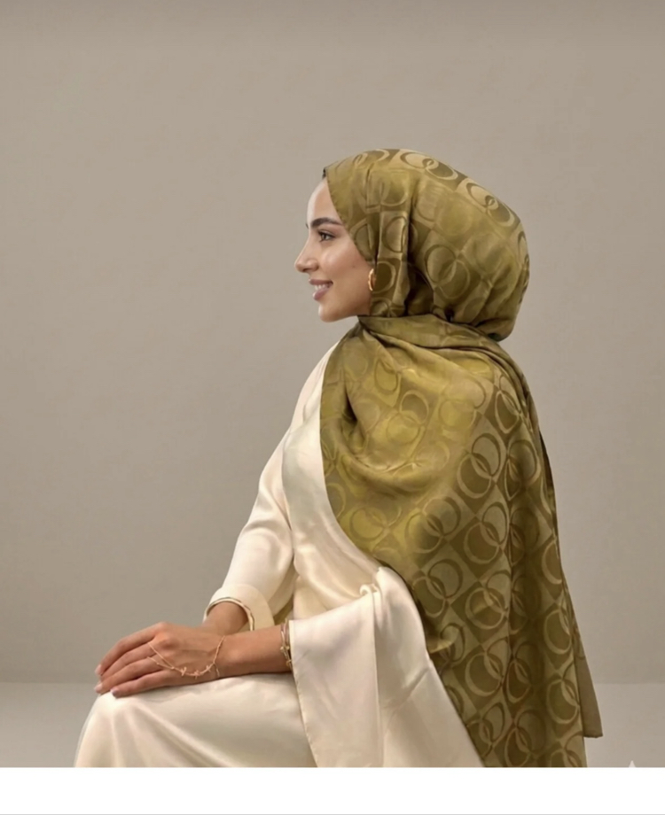 YEŞİL HALKA DESEN ŞAL