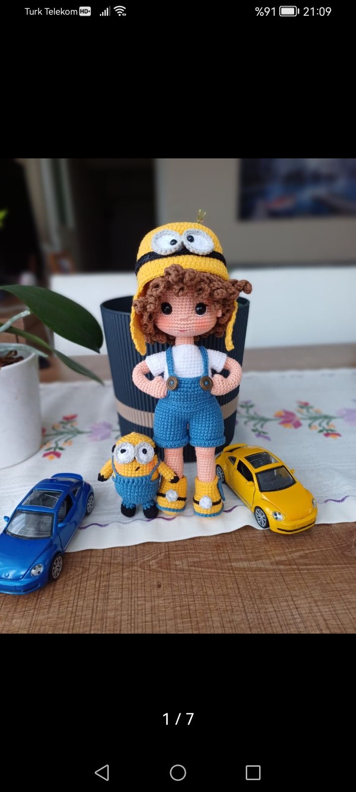 amigurumi minion erkek model bebek 