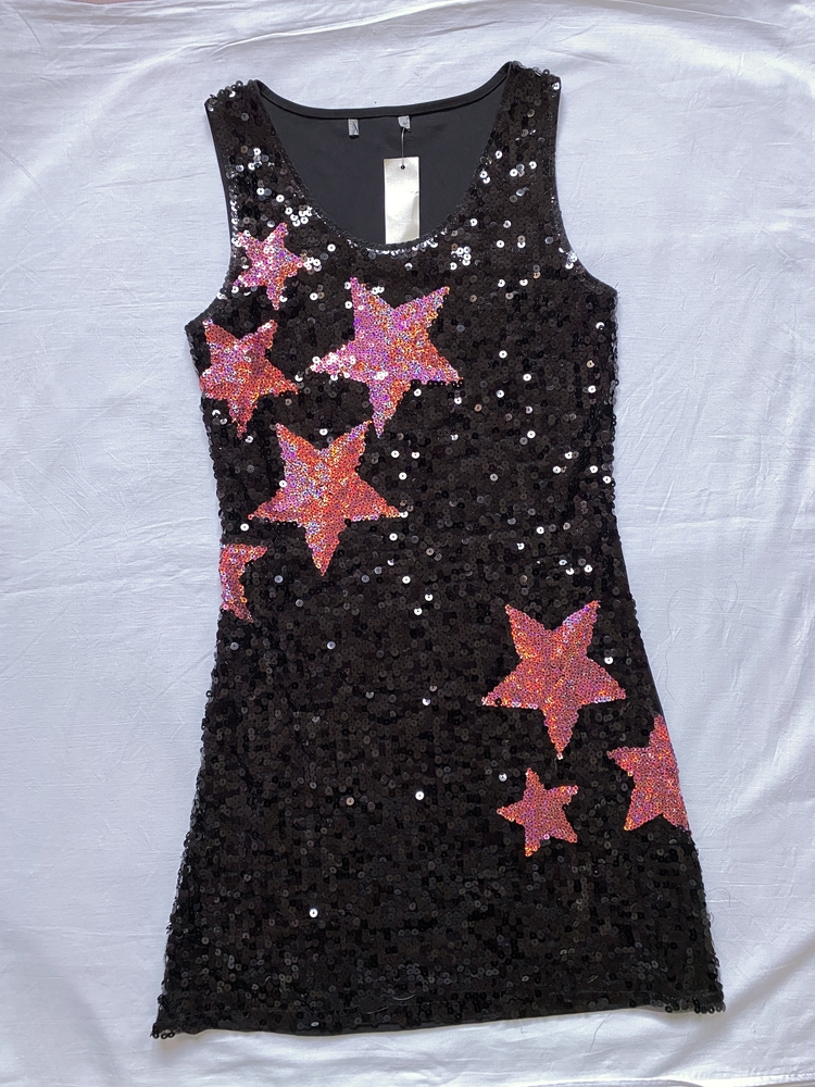 Vintage Star Sequin Mini Dress