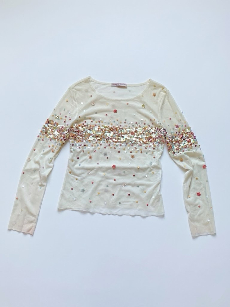 Vintage Daniel & Mayer Sequin Transparent Top